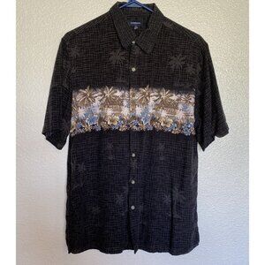 Croft & Barrow Hawaiian Shirt Mens Size Medium Tropical‎ Palm Trees